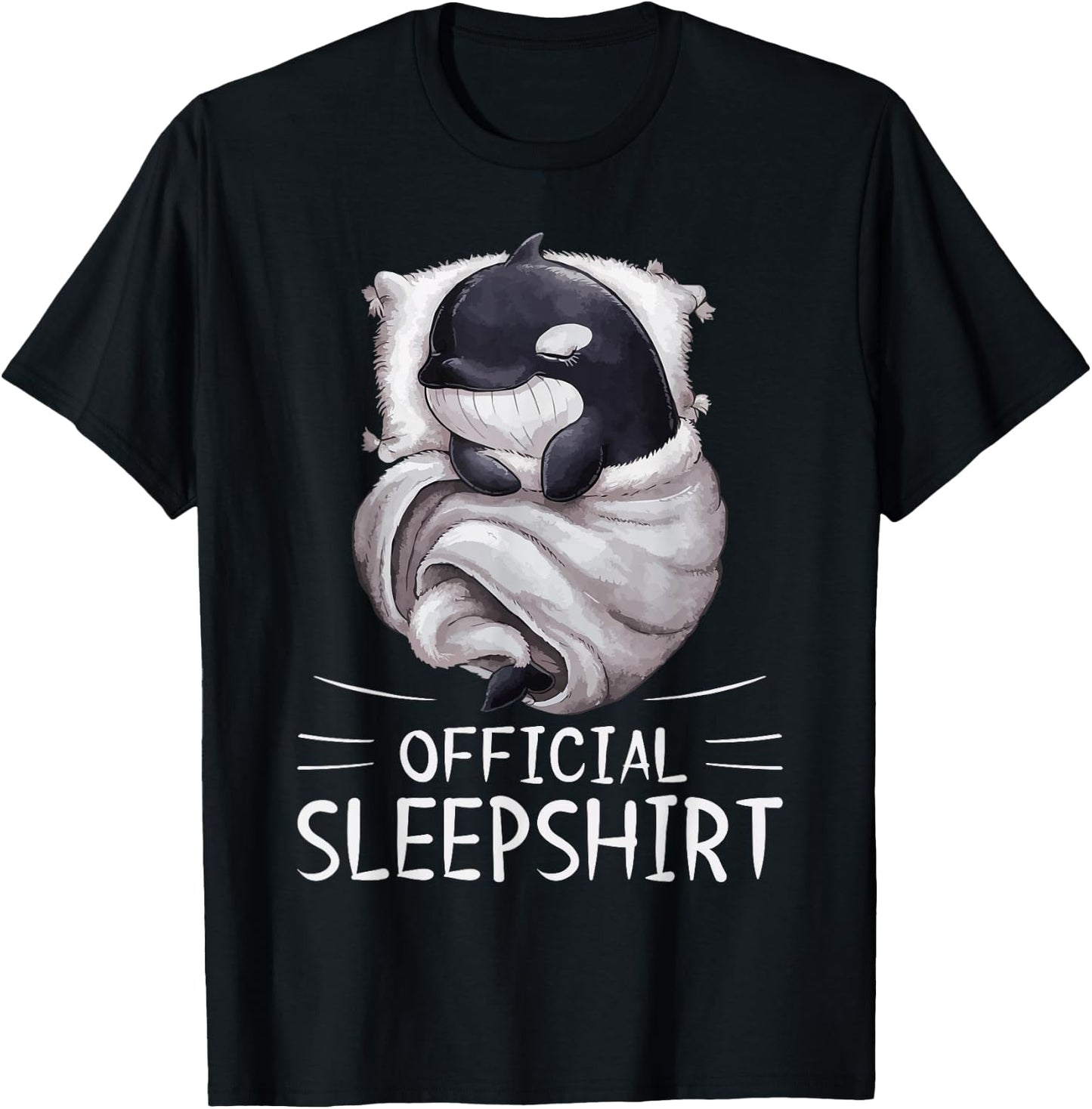 Orca Whale Animal Official Sleepshirt Pajamas Nightgown T-Shirt - T-Shirt | Black
