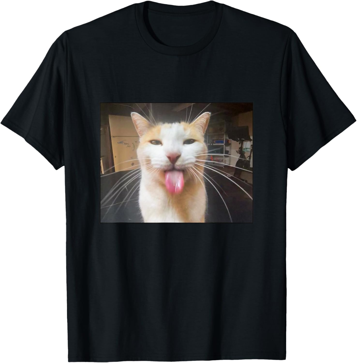 Silly Bleh Cat Meme T-Shirt - T-Shirt | Black