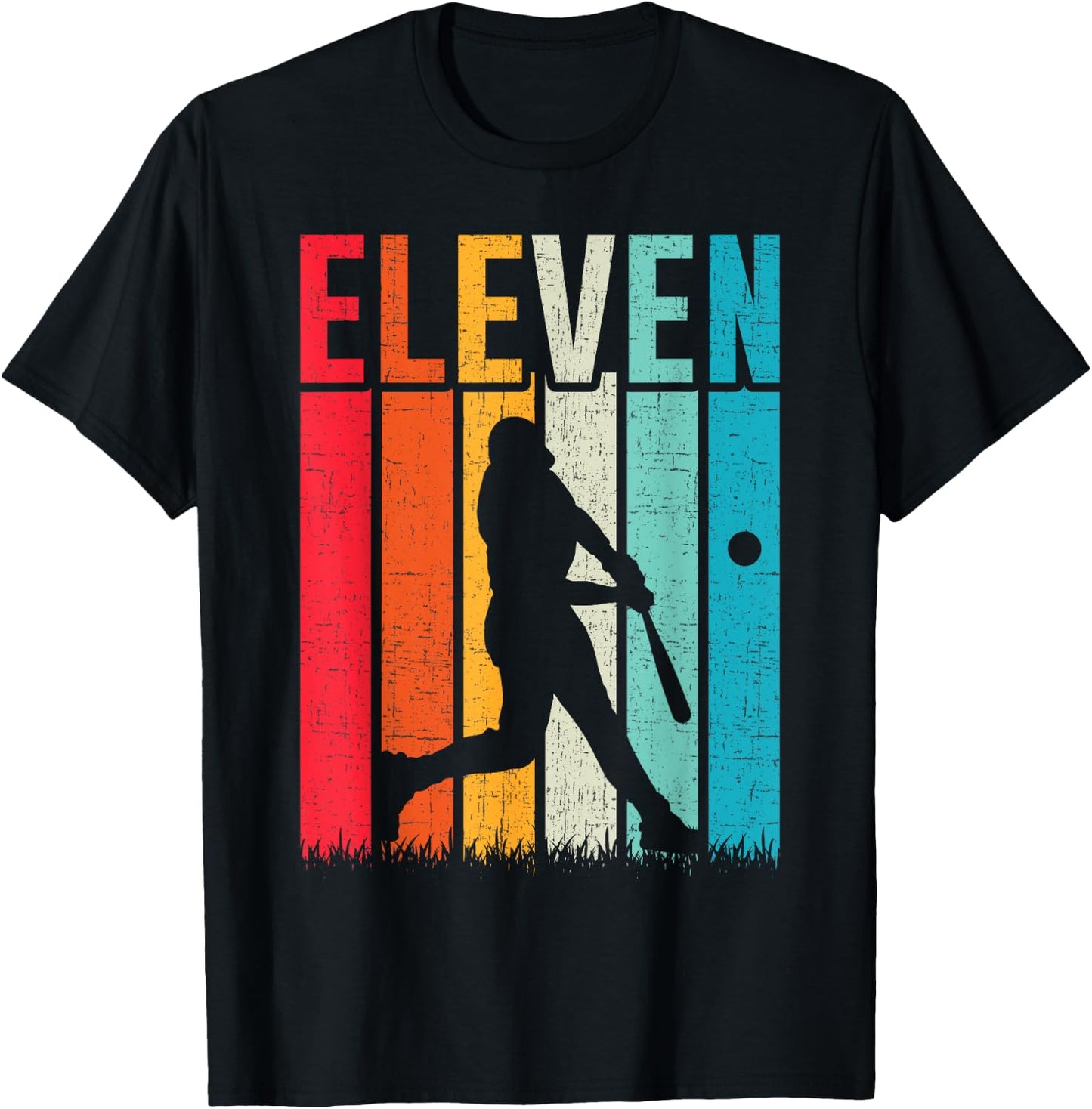 11th Birthday Retro Baseball 11 Years Old Boy Girl T-Shirt - T-Shirt | Black