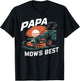 Papa Mows Best Funny Lawn Mower Dad Grandpa T-Shirt - T-Shirt | Black
