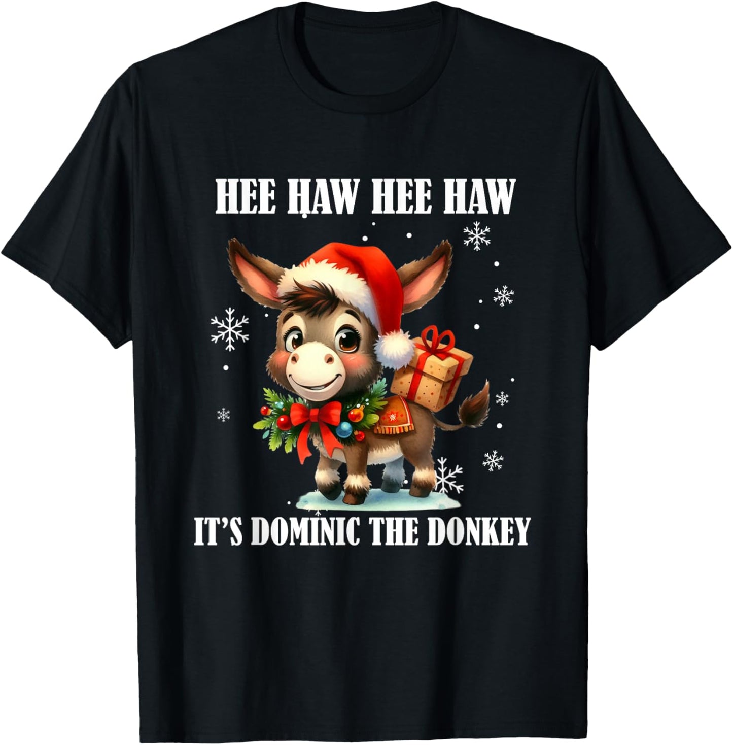 Fun Ugly Christmas Traditions Celebration Funny Christmas Italian Christmas Donkey Dominic The Donkey T-Shirt - T-Shirt | Black