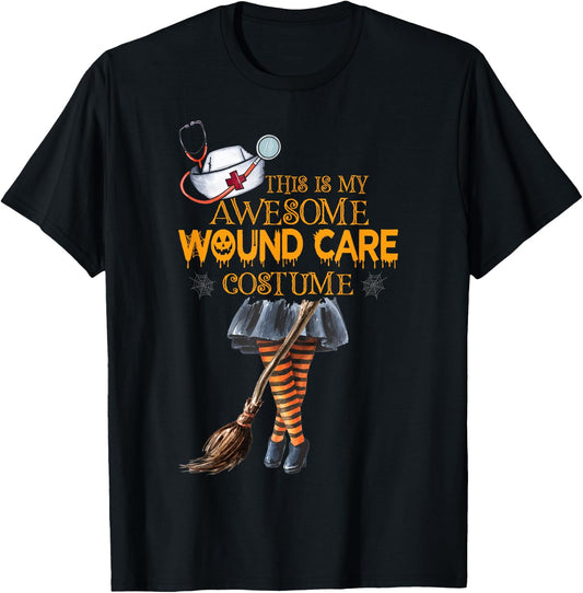 Wound Care Nurse Costume Witch Halloween Nurse T-Shirt - T-Shirt | Black