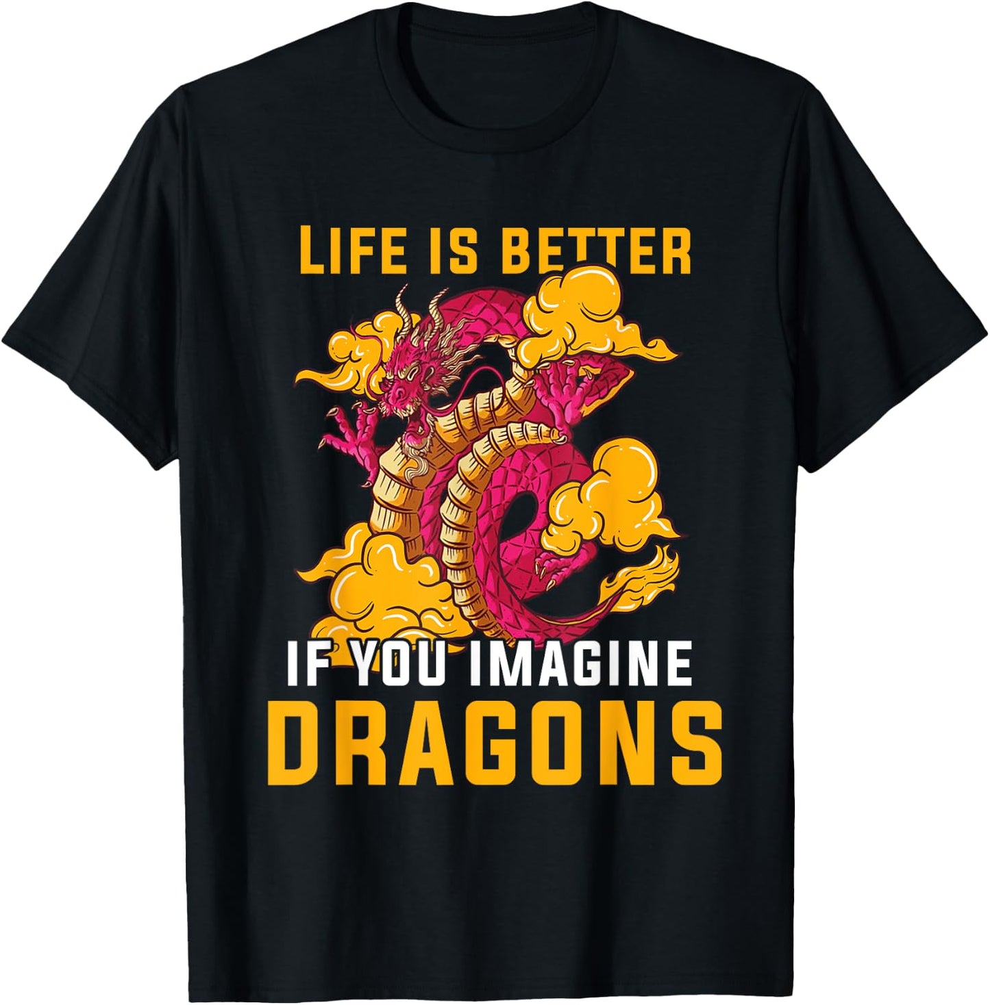 Dragon Creature Fire Fantasy Creature Magic Japanese T-Shirt - T-Shirt | Black