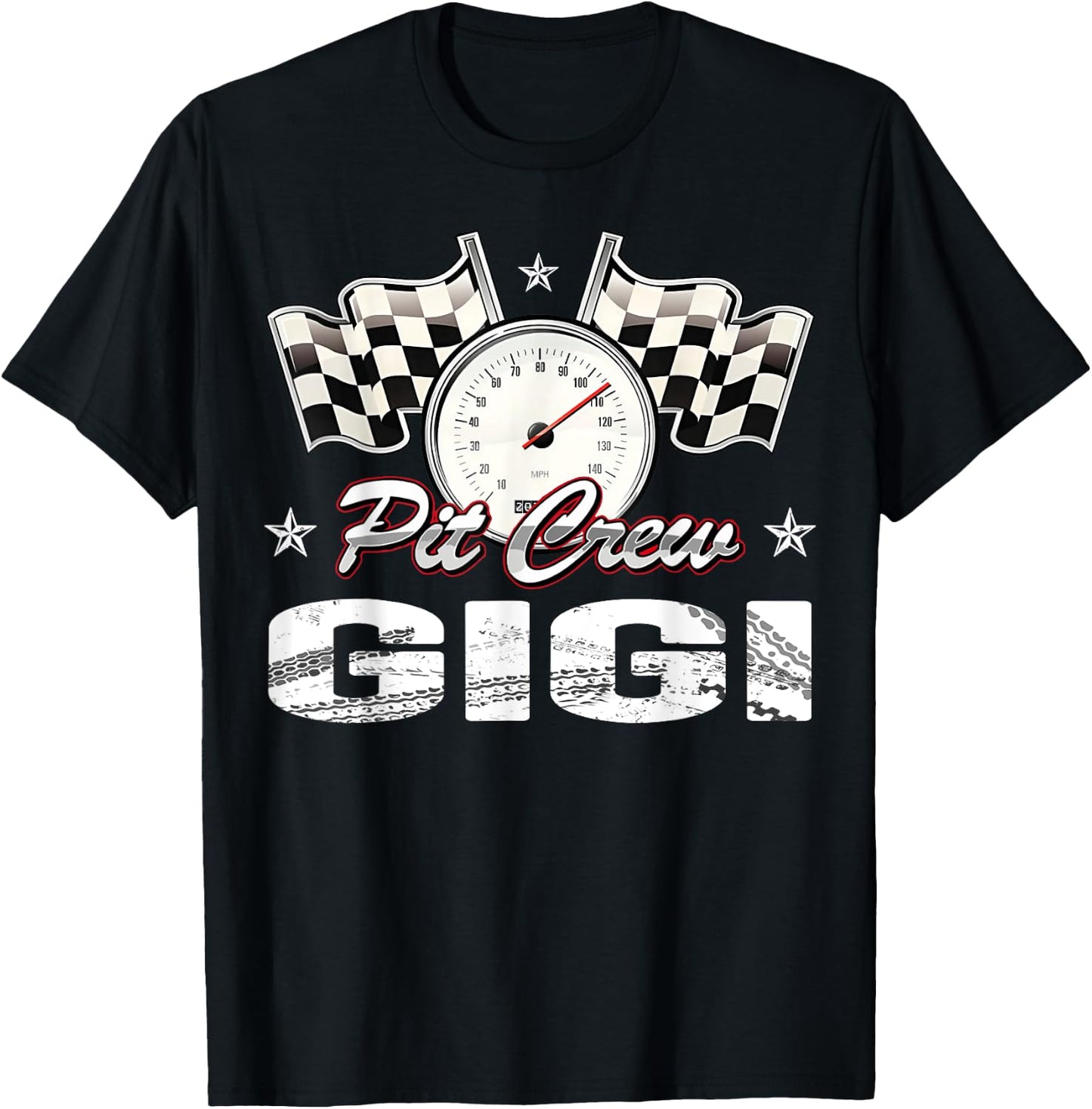 Pit Crew Gigi Race Car Birthday Racing Car Family T-Shirt - T-Shirt | Black