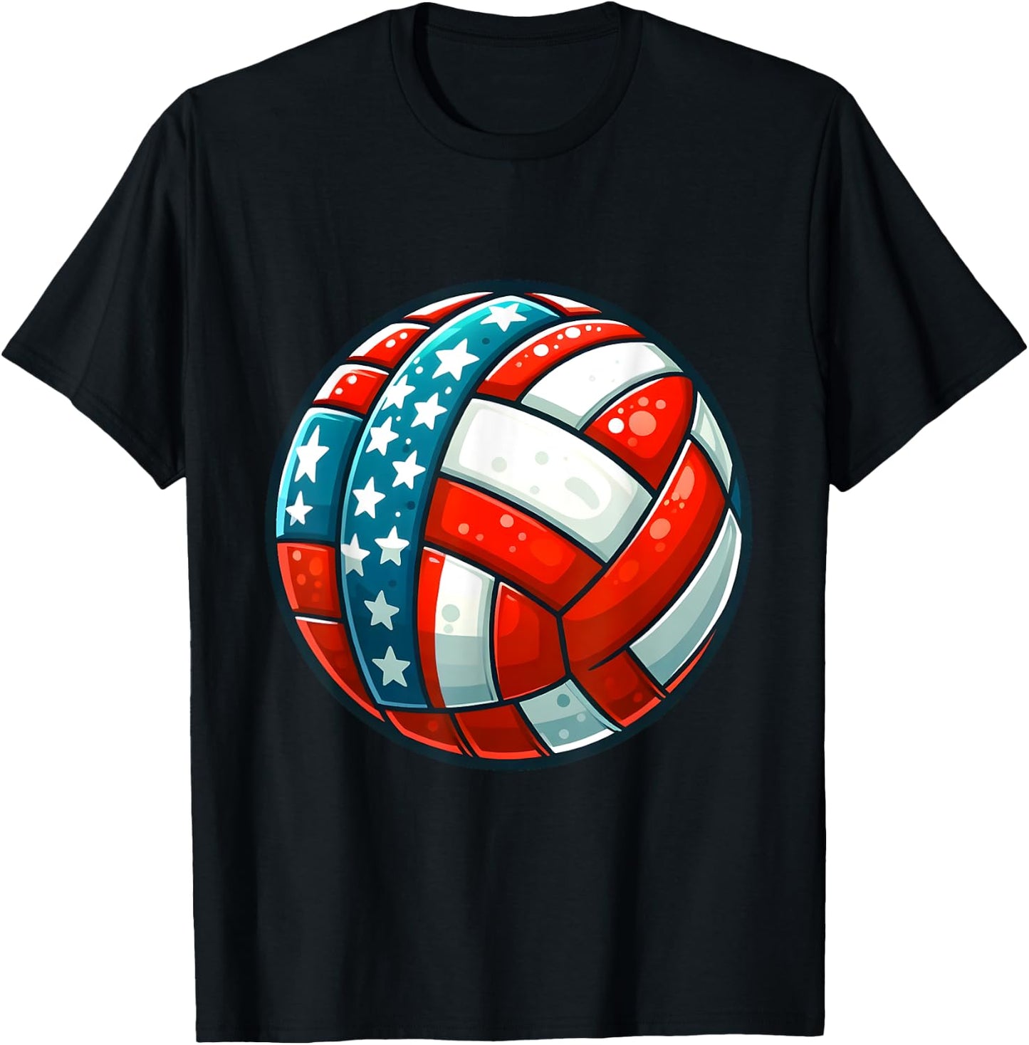 Volleyball Support Team Flag USA Beach American Women Kids T-Shirt - T-Shirt | Black