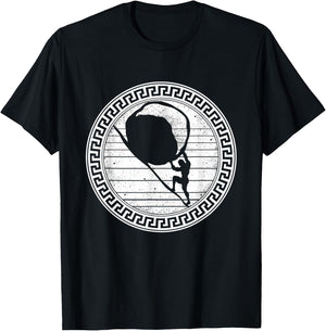 Greek Mythology Sisyphus Vintage Design King of Ephyra Myth T-Shirt - T-Shirt | Black