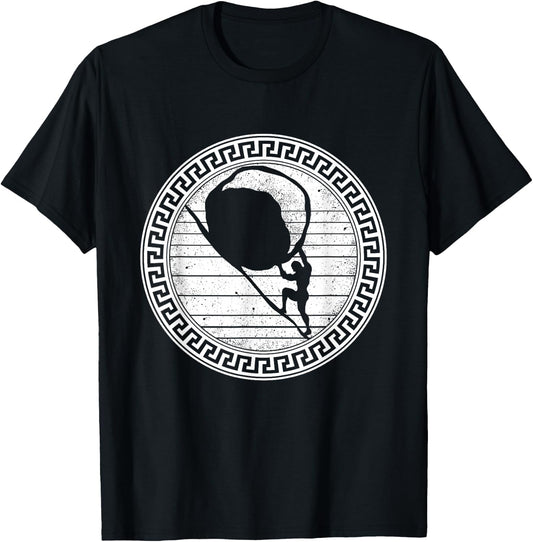 Greek Mythology Sisyphus Vintage Design King of Ephyra Myth T-Shirt - T-Shirt | Black