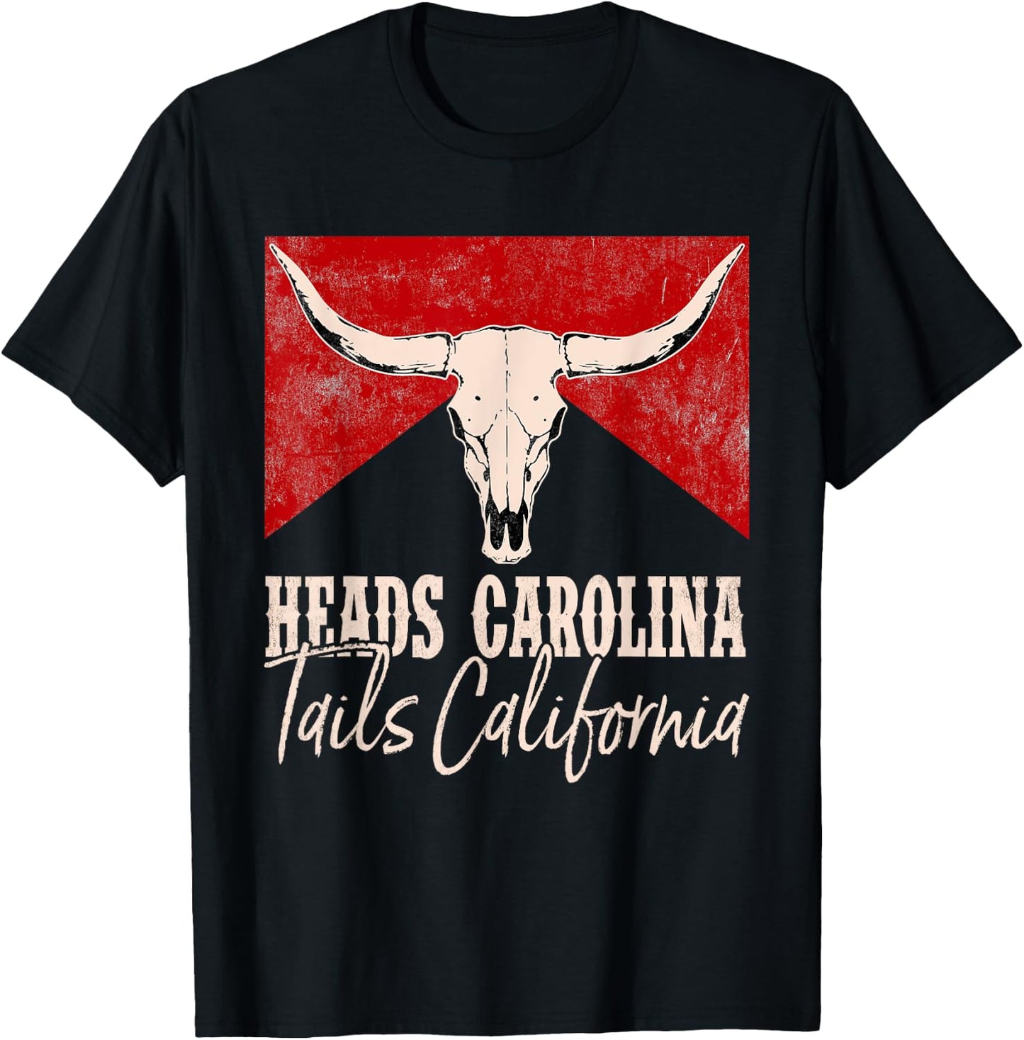 Heads Carolina Tails California Western 90's Style Costume T-Shirt - T-Shirt | Black