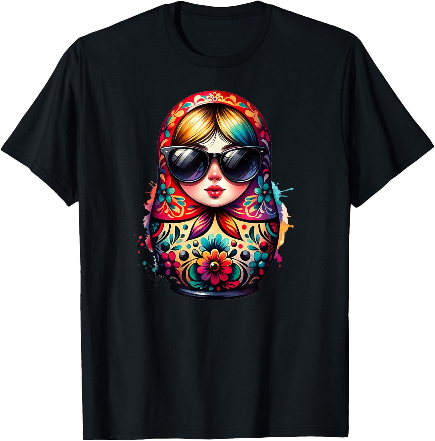 Russian Girl Matreshka Russia Russians Matryoshka T-Shirt - T-Shirt | Black