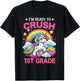 I'm Ready To Crush 1st Grade Unicorn Back To School Girls T-Shirt - T-Shirt | Black