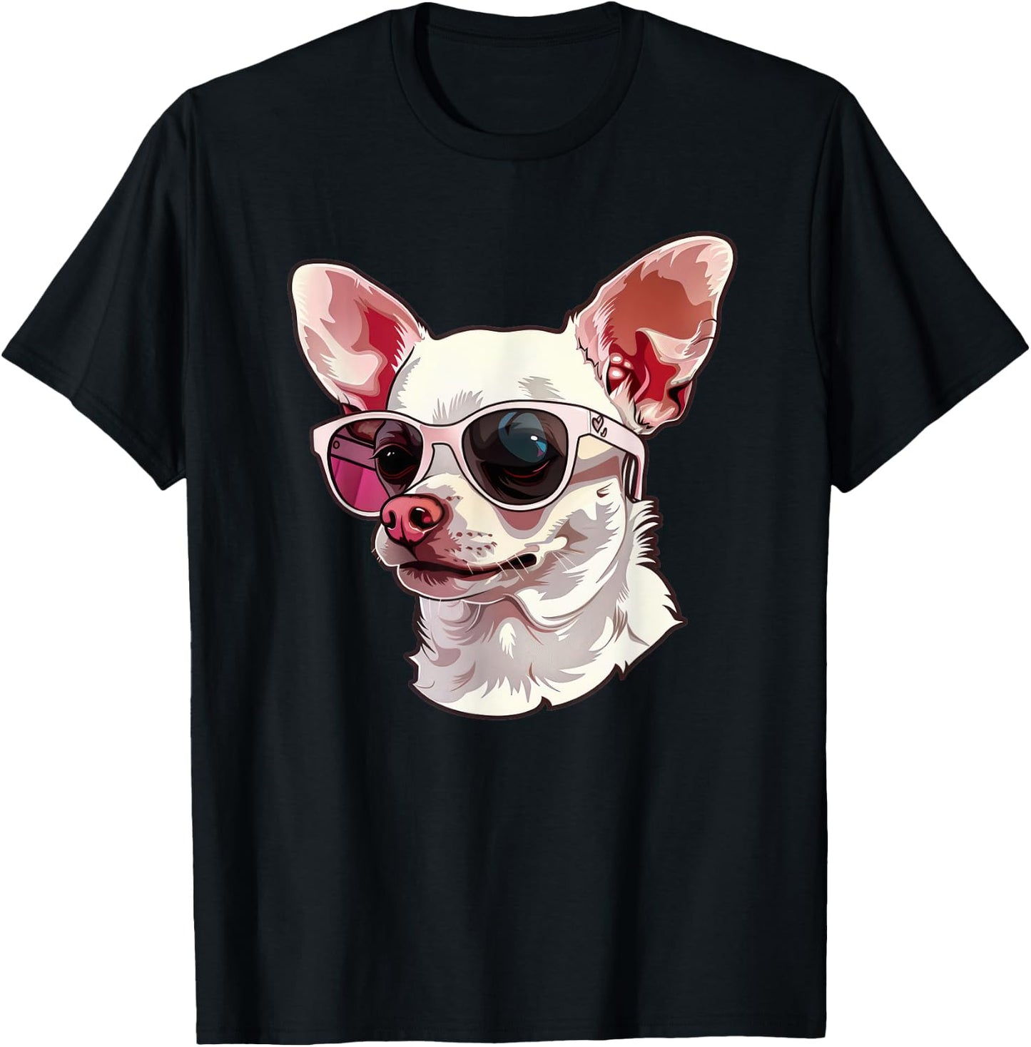 Cute Chihuahua Dog Sunglasses Men Women Kids T-Shirt - T-Shirt | Black