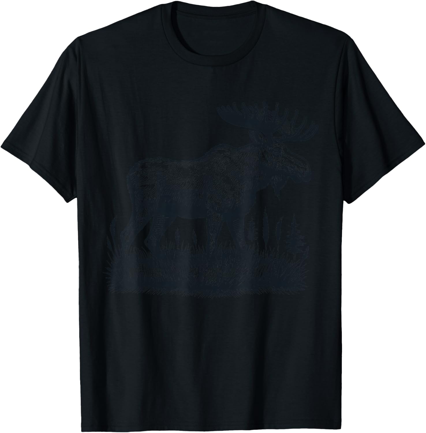 Moose Vintage Animal Moose T-Shirt - T-Shirt | Black