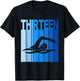 13th Birthday Swimming 13 Year Old Birthday Swimmer T-Shirt - T-Shirt | Black