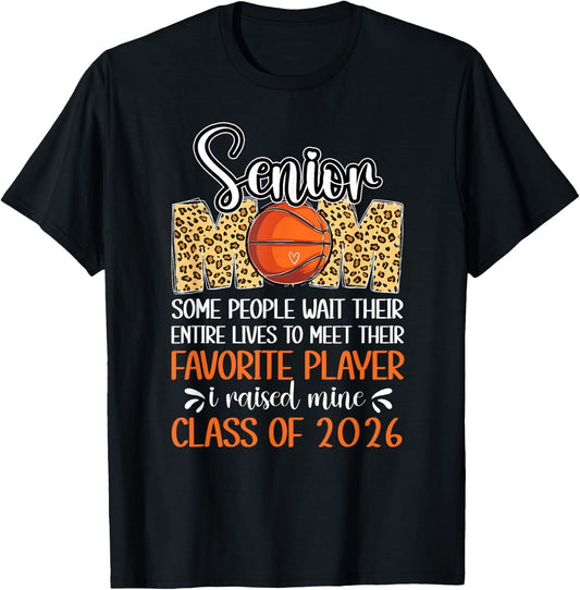 Basketball Senior Mom Class Of 2026 Basketball Senior Mother T-Shirt - T-Shirt | Black