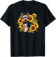 & Girls Cute Sunflowers Yorkie Lover T-Shirt - T-Shirt | Black