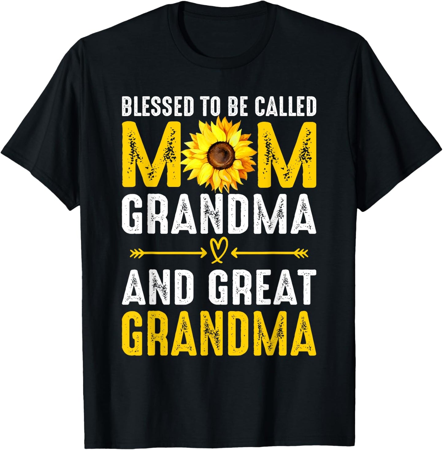 Blessed To Be Called Mom Grandma Great Grandma Mother's Day T-Shirt - T-Shirt | Black