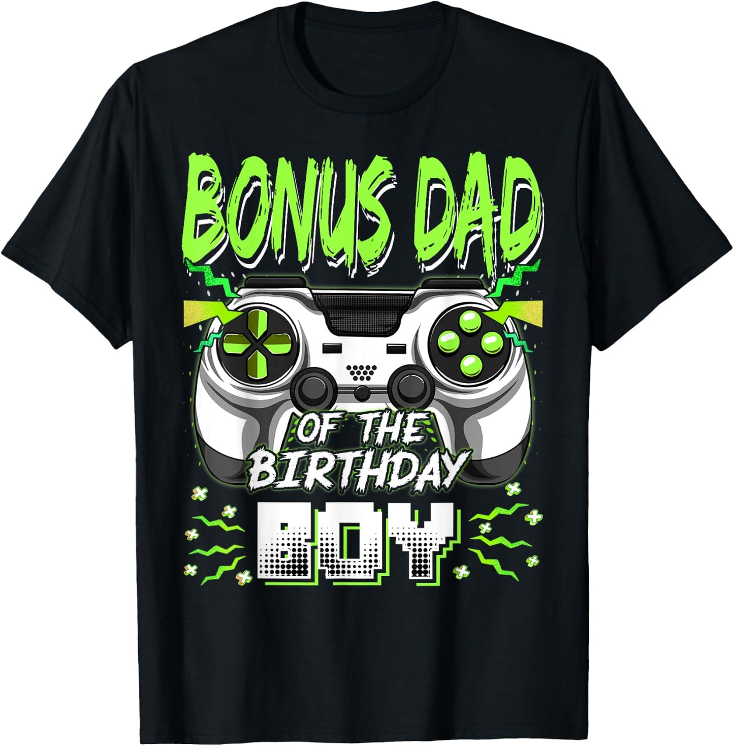 Bonus Dad Of The Birthday Boy Video Game Bday Party T-Shirt - T-Shirt | Black