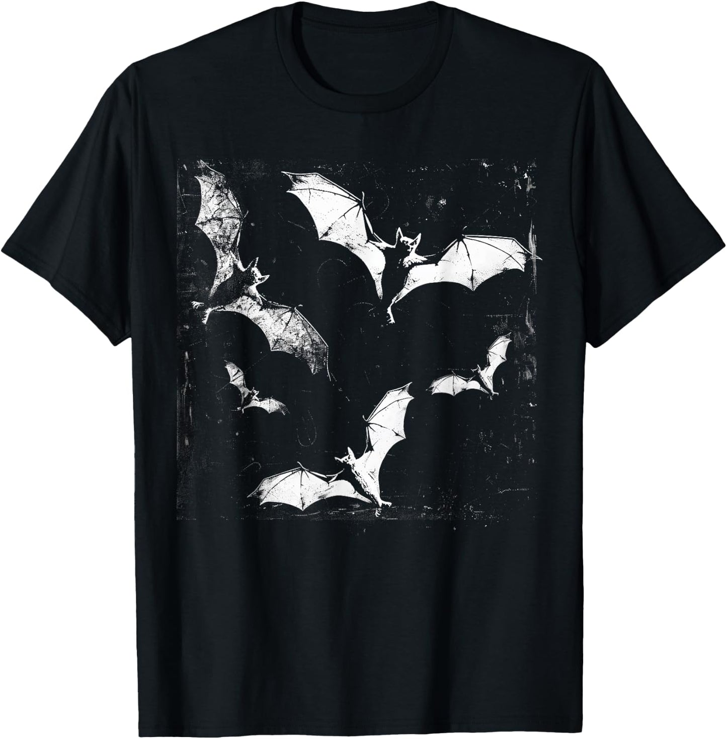 Bats Vampire Horror Spooky Art Halloween Goth Alt Aesthetic T-Shirt - T-Shirt | Black