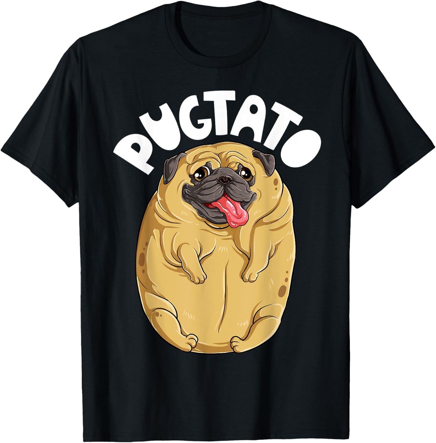 Pugtato Pug Potato Shirt Dog Lovers Costume Funny Meme Gifts T-Shirt - T-Shirt | Black