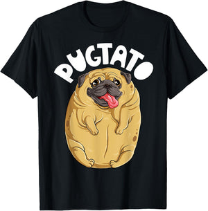 Pugtato Pug Potato Shirt Dog Lovers Costume Funny Meme Gifts T-Shirt - T-Shirt | Black