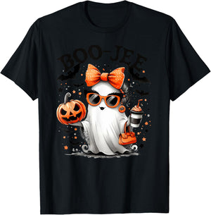 Halloween Trick or Treat BOO-GEE Ghost And Pumpkin T-Shirt - T-Shirt | Black