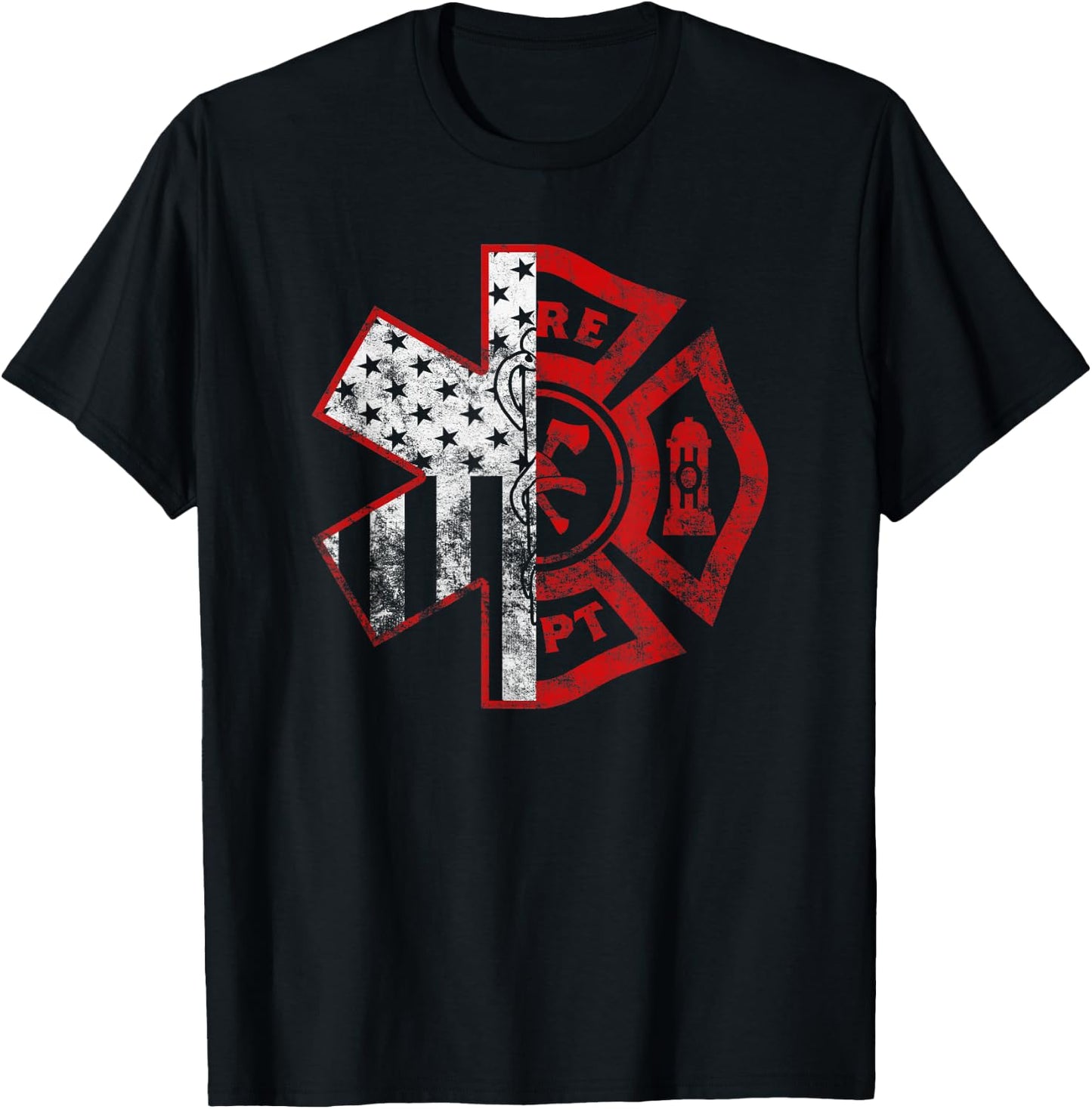 Emergency Medical Services EMS EMT EMR Firefighter Paramedic T-Shirt - T-Shirt | Black