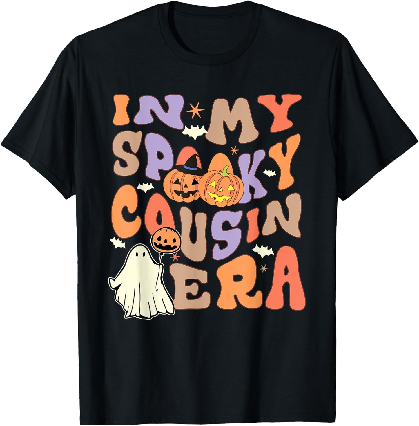 In My Spooky Cousin Era Spooky Ghost Family Matching T-Shirt - T-Shirt | Black