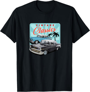 55 56 57 Chevys Truck bel air vintage cars T-Shirt - T-Shirt | Black