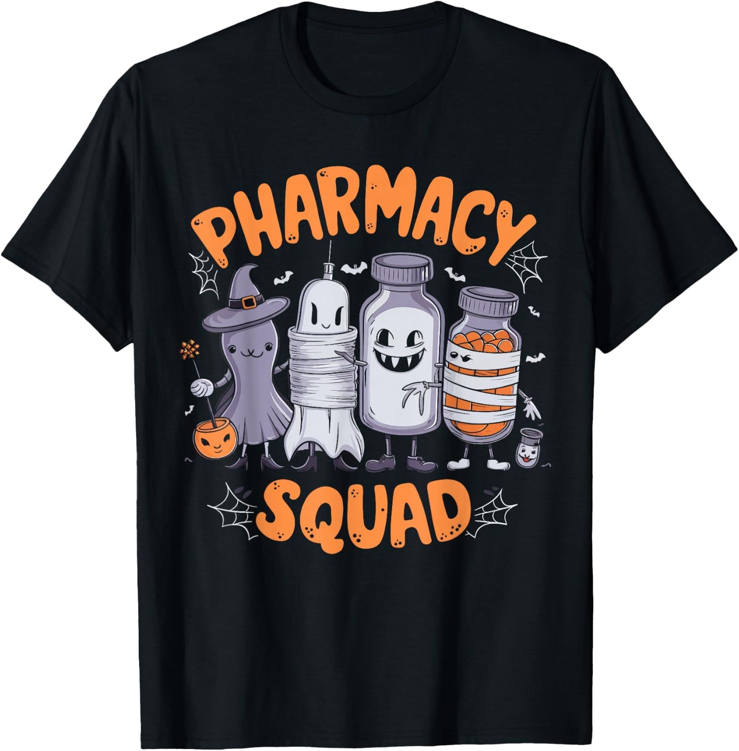 Pharmacy Squad Cute Halloween Pharmacist Techs Students Fun T-Shirt - T-Shirt | Black