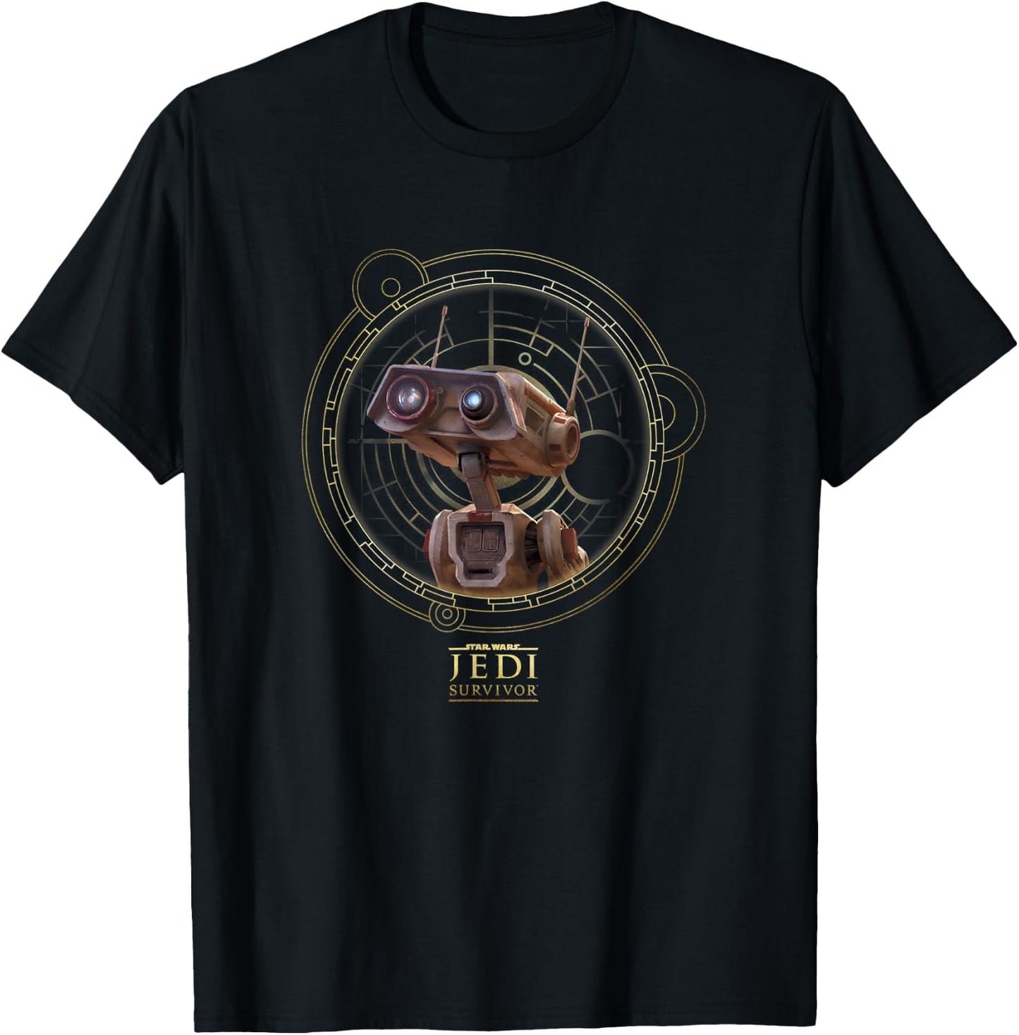 Star Wars Jedi: Survivor BD-1 Circle Vintage Portrait T-Shirt - T-Shirt | Black