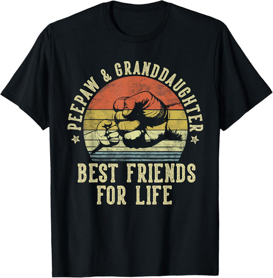 Peepaw and Granddaughter Best Friends for Life Funny Peepaw T-Shirt - T-Shirt | Black