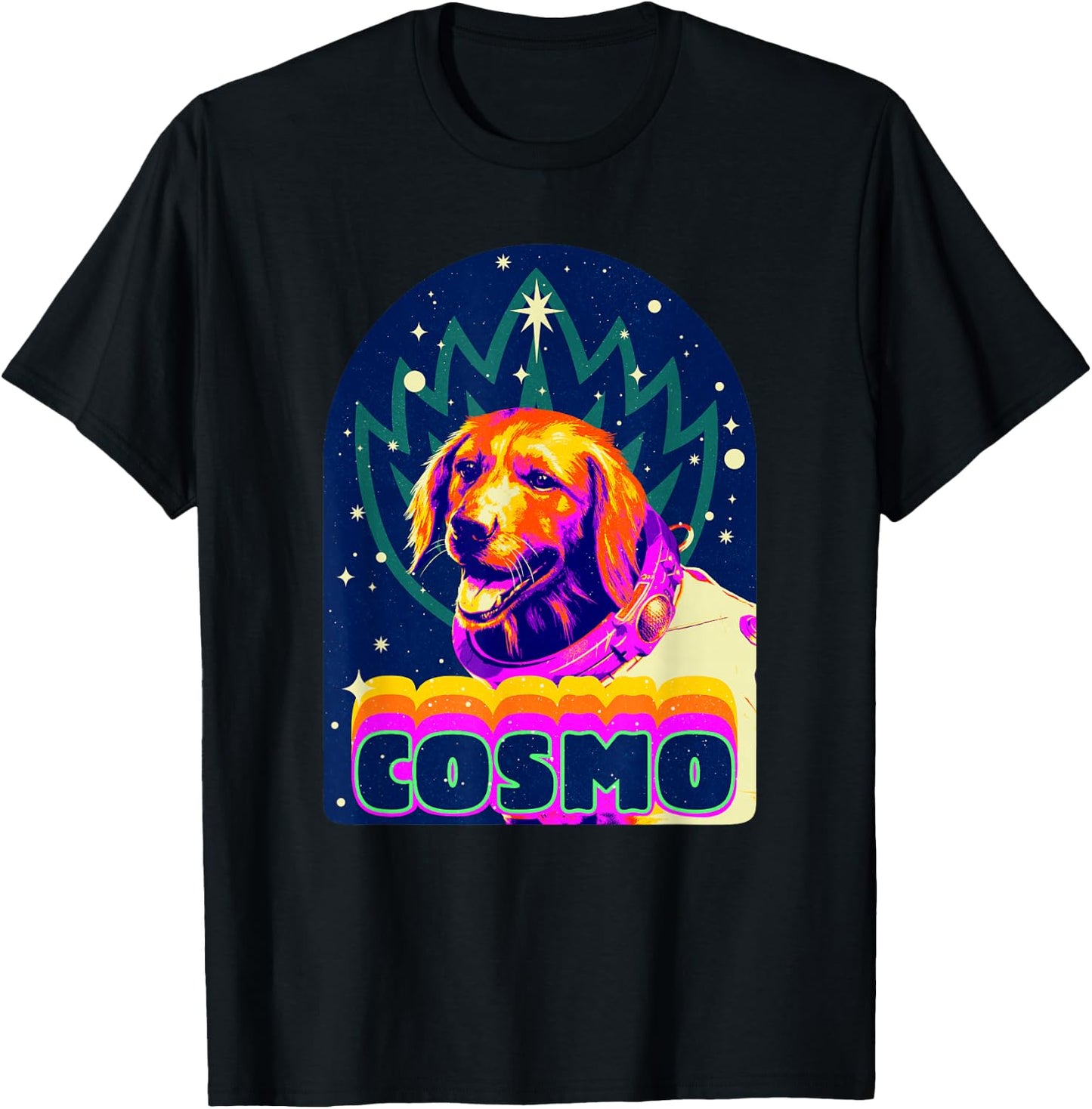Marvel Guardians of the Galaxy Vol. 3 Cosmo Space Dog Retro T-Shirt - T-Shirt | Black