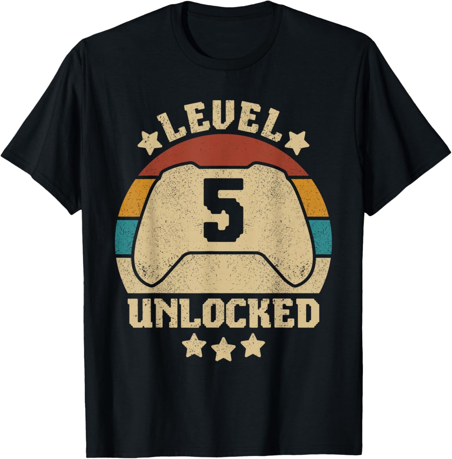 Level 5 Unlocked 5 Year Old Girl Boy Kid Outfit 5th Birthday T-Shirt - T-Shirt | Black