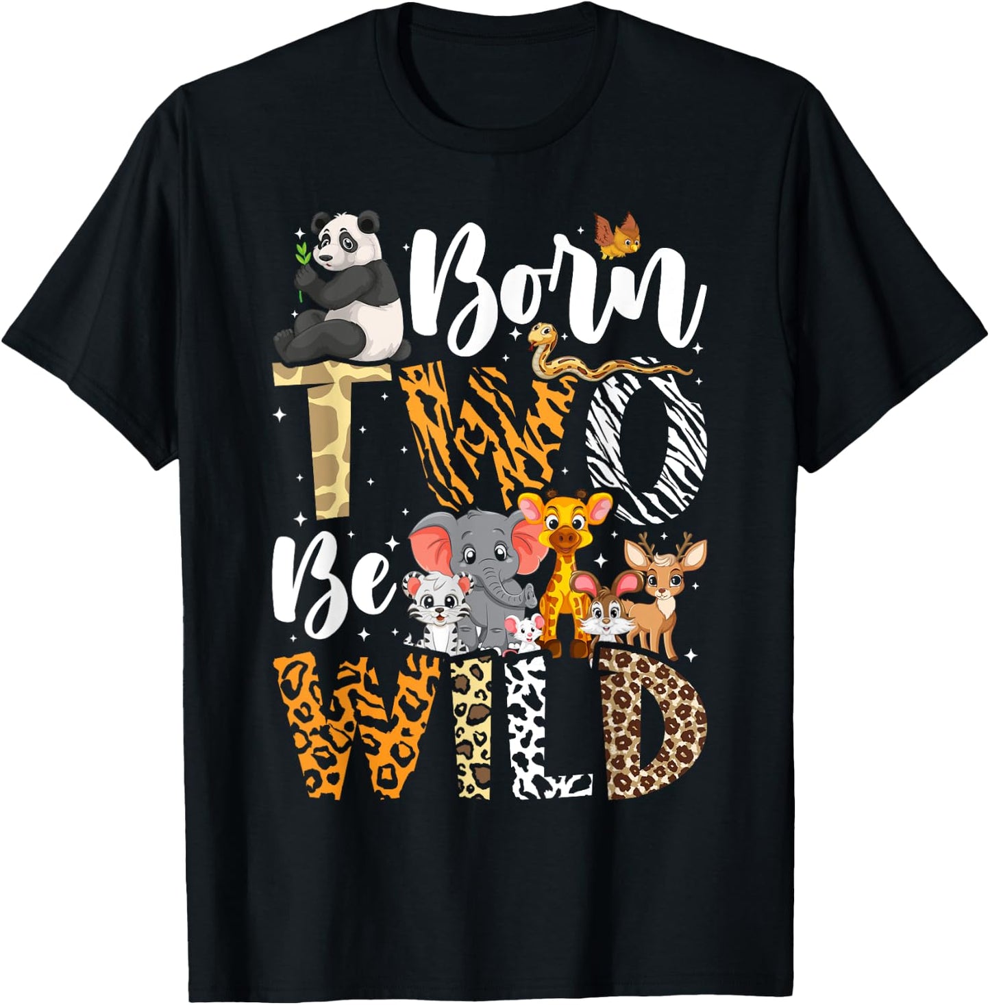 Born 2 Be Wild Birthday Decorations Girl Boy Baby Lion 2nd T-Shirt - T-Shirt | Black
