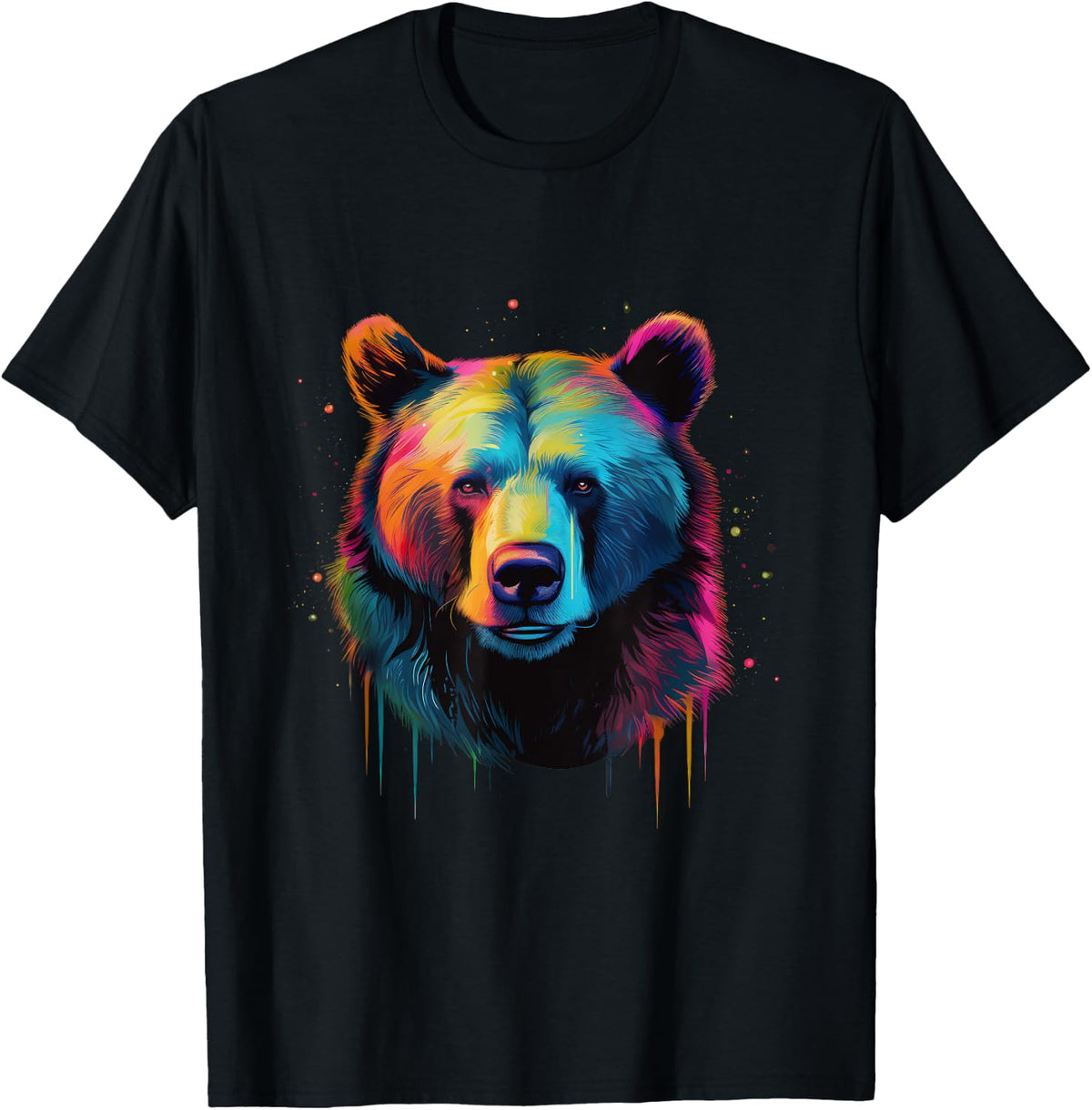 Grizzly Bear Lovers Pop Art Big Grizzly Bear T-Shirt - T-Shirt | Black