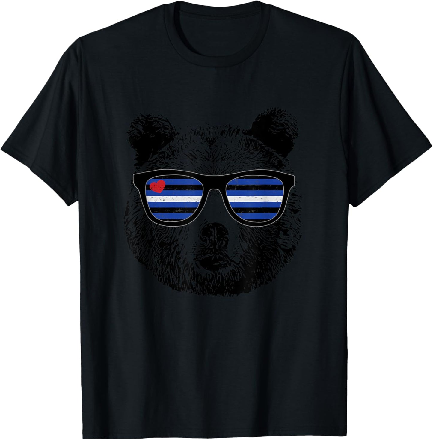 Gay Bear Leather Pride Flag Colors Distressed T-Shirt - T-Shirt | Black