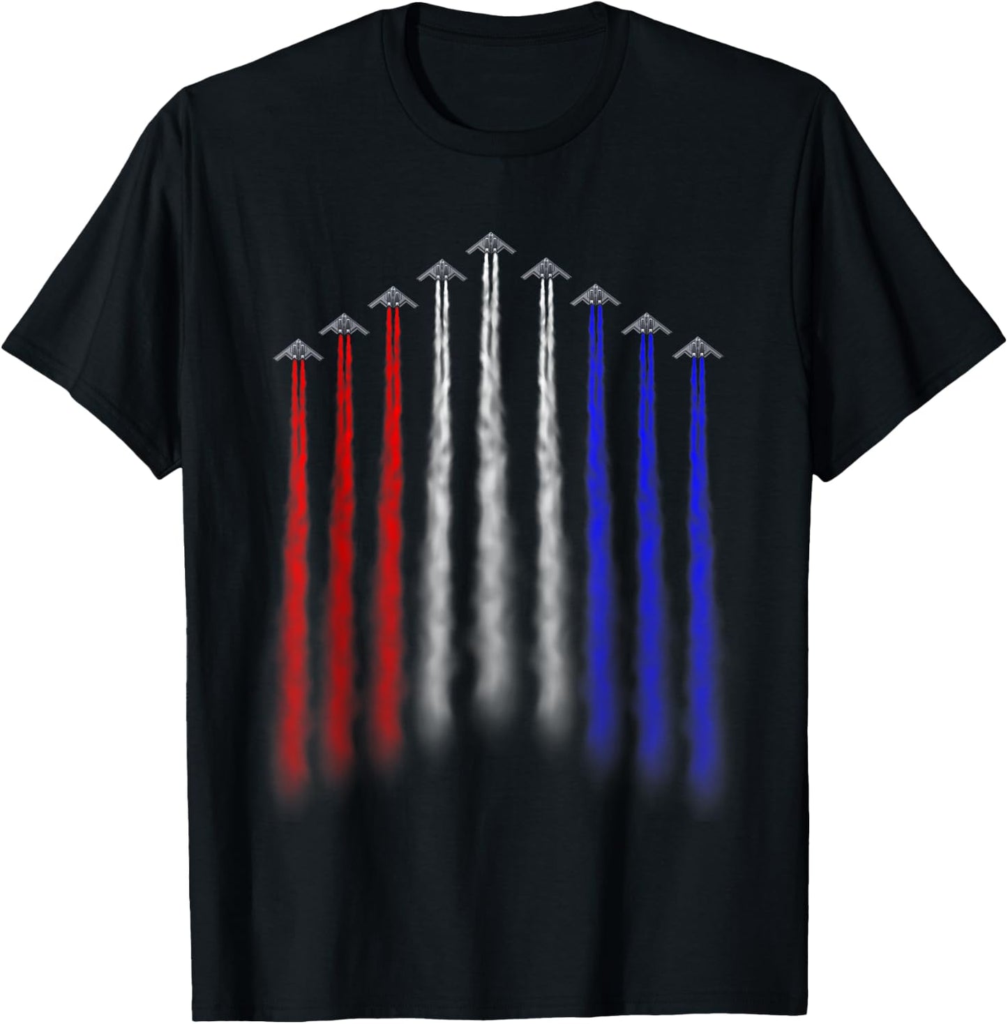 American Independence Bomber Jet Patriotic 4th of July T-Shirt - T-Shirt | Black