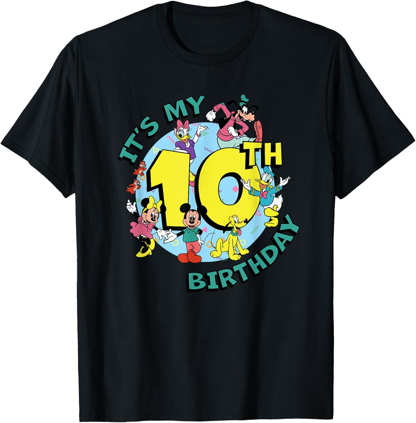 Disney Mickey and Friends It's My Tenth 10th Birthday T-Shirt - T-Shirt | Black