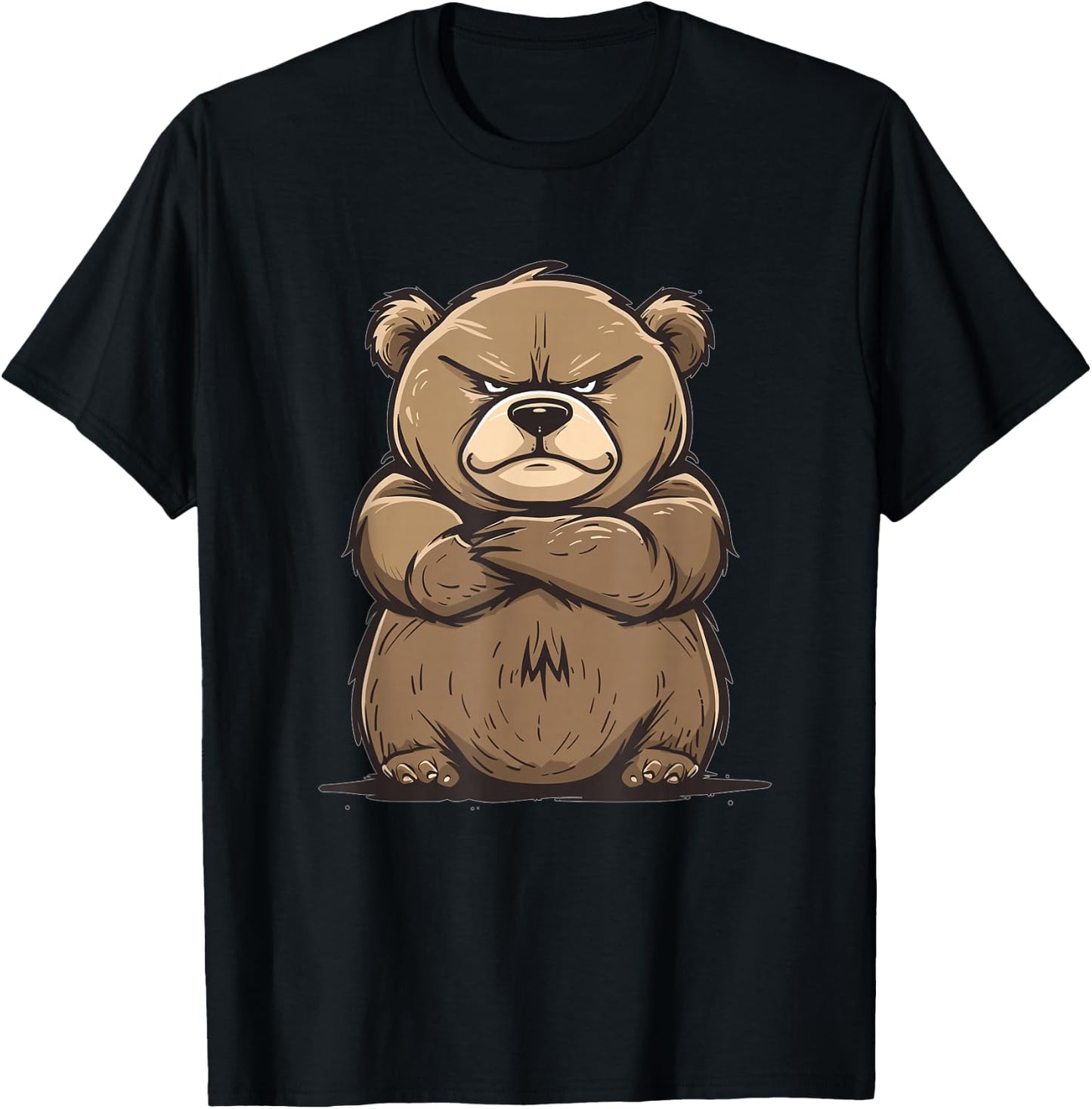 Grumpy Grizzly Bear T-Shirt - T-Shirt | Black