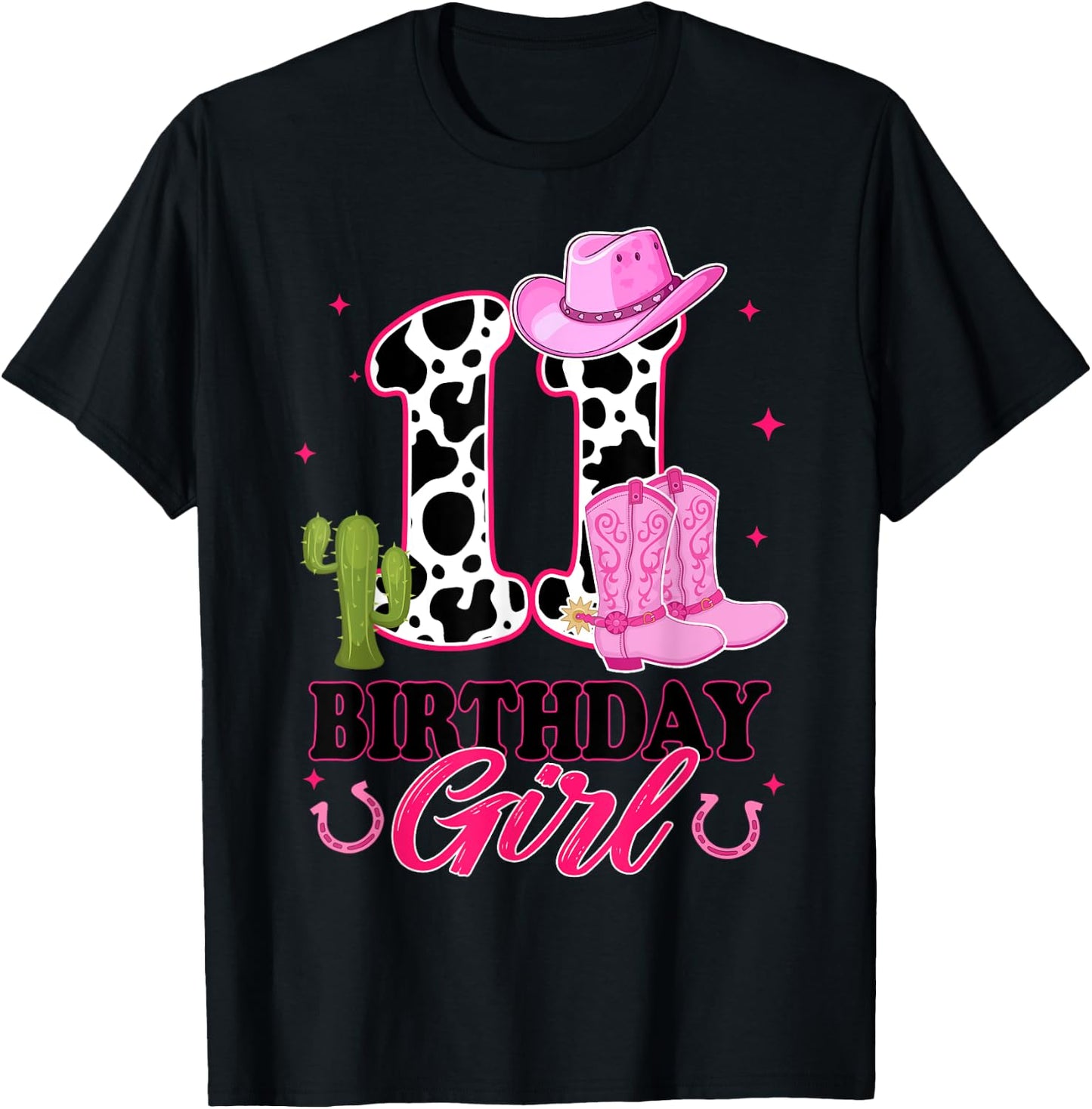 11th Birthday Girl Rodeo Western 11 Year Old Cowgirl T-Shirt - T-Shirt | Black