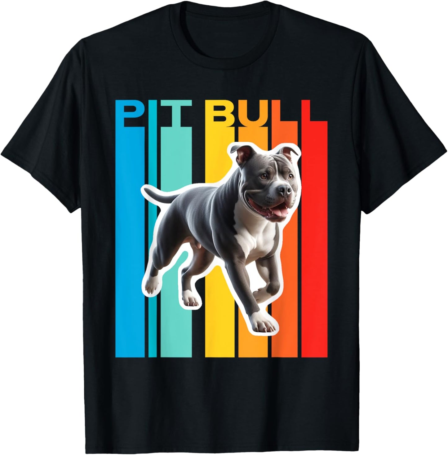 Colorful Pit Bull T-Shirt - T-Shirt | Black