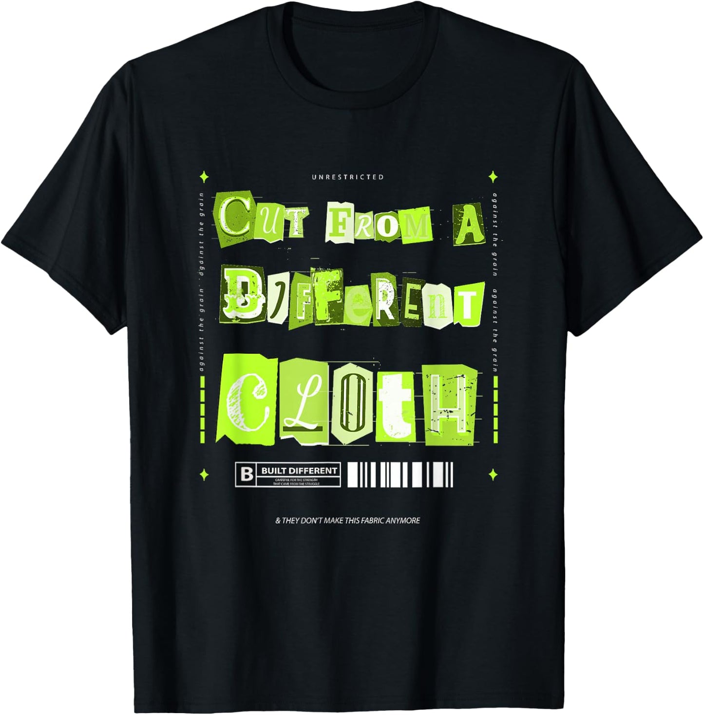 Green Cut From A Different Cloth Green T-Shirt - T-Shirt | Black