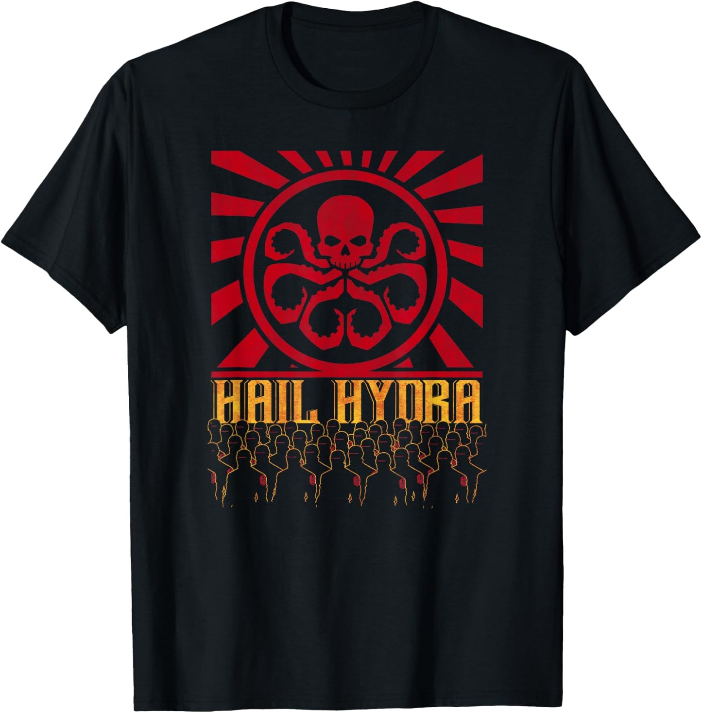Marvel Comics Hail Hydra Army Propaganda Vintage Poster T-Shirt - T-Shirt | Black