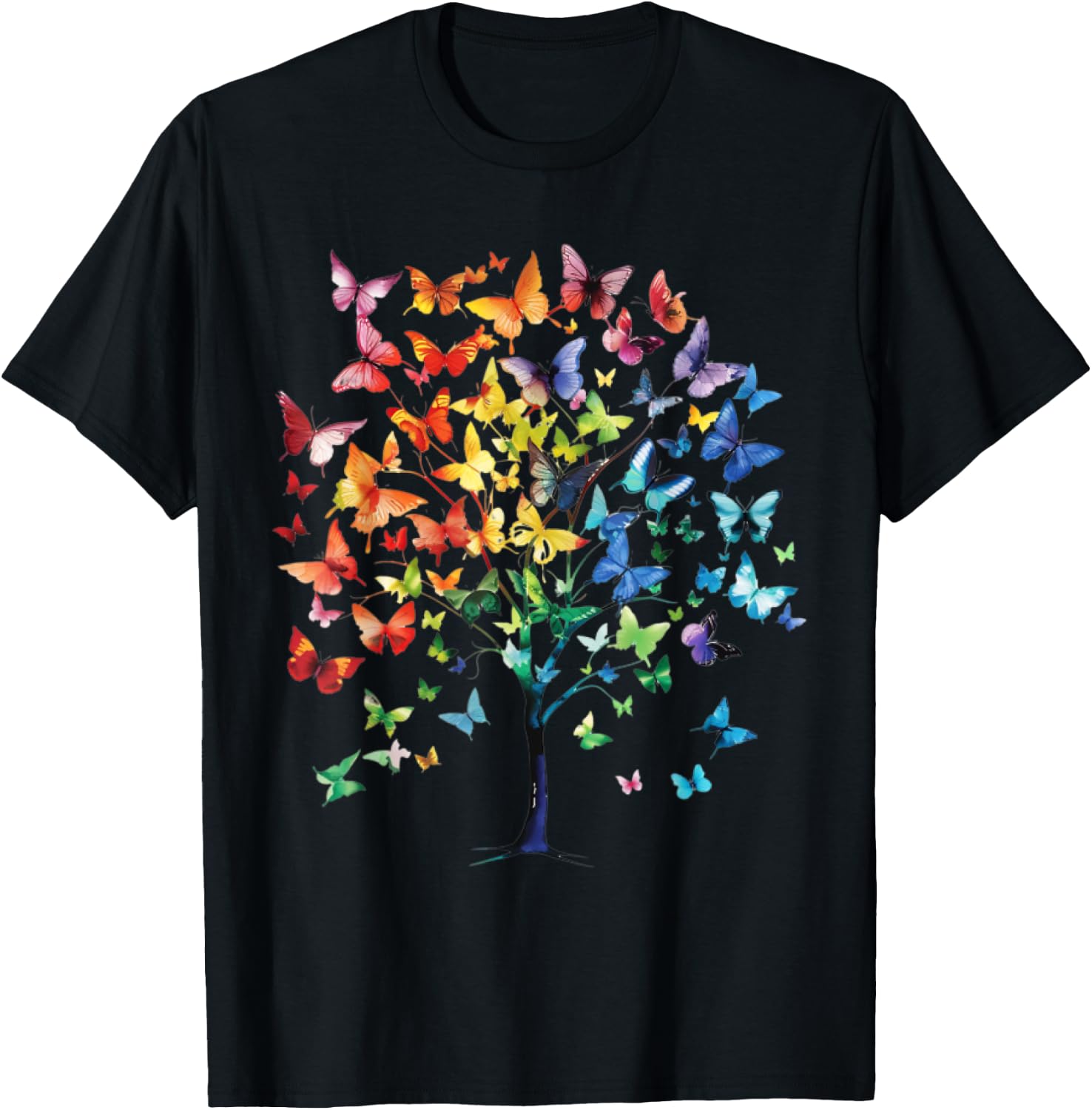 Butterfly Tree - Lepidopterist Butterfly Lover Butterflies T-Shirt - T-Shirt | Black