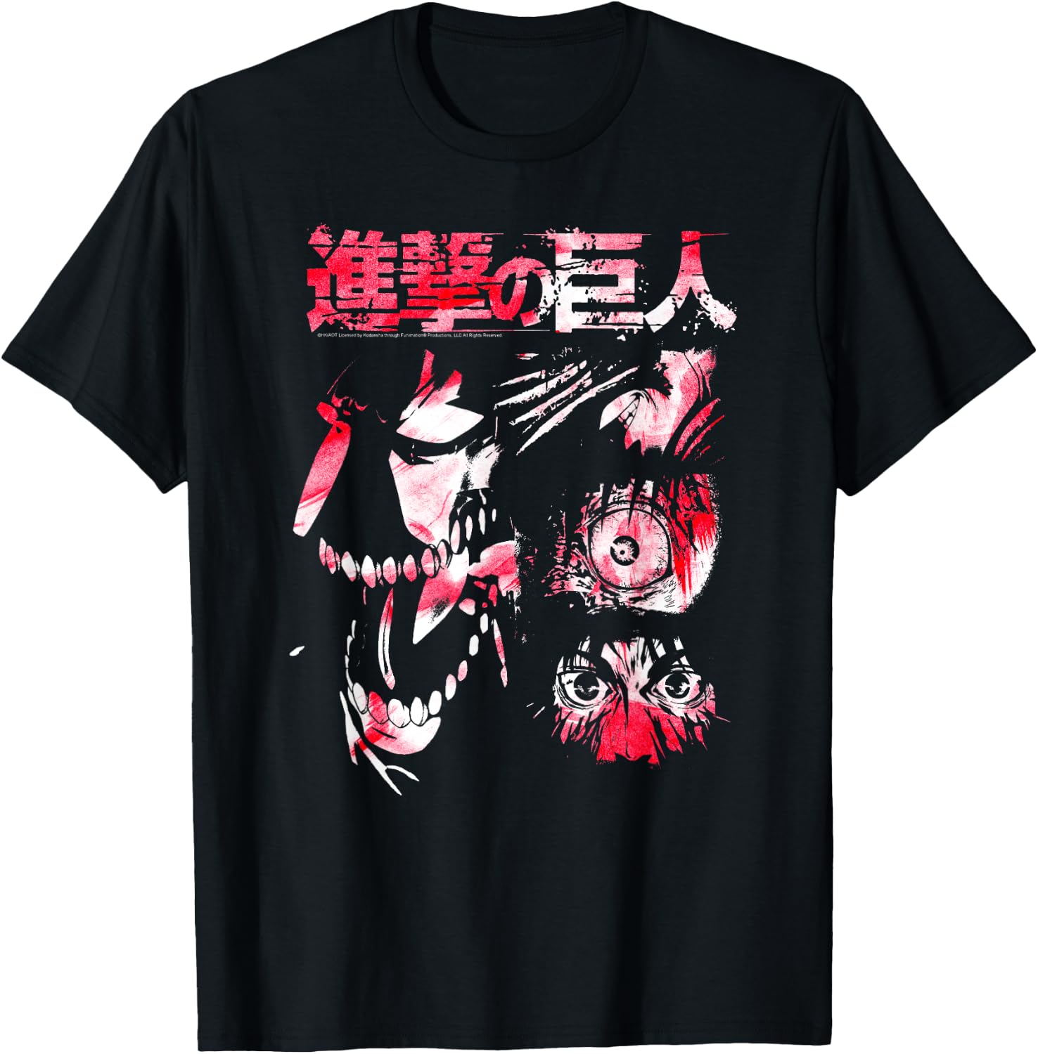 Attack on Titan Titan Transformation Watercolor Anime T-Shirt - T-Shirt | Black