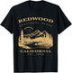 Retro Vintage Redwood National Park for kids Hiking Camping T-Shirt - T-Shirt | Black