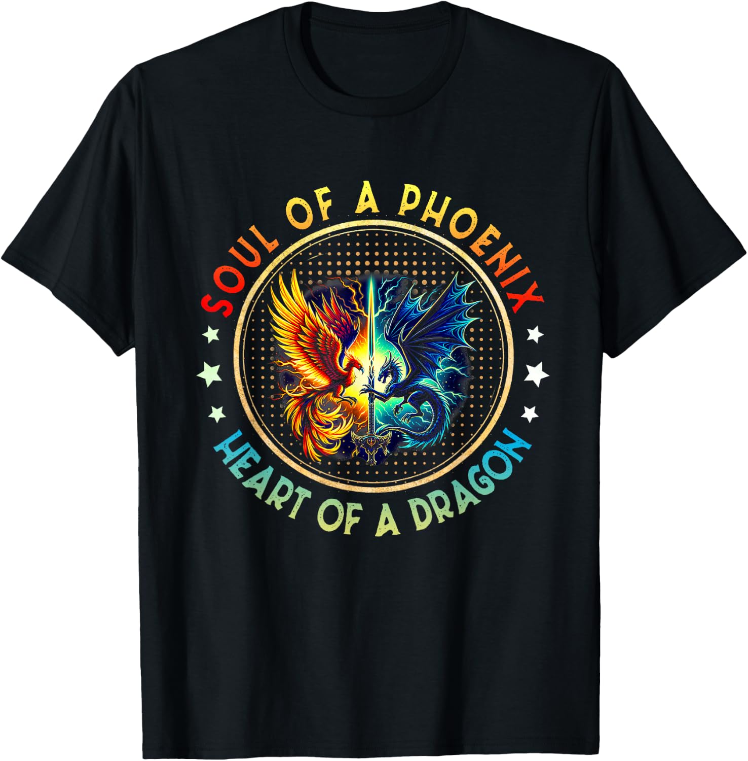 Soul Of Dragon Heart Of A Phoenix Women Kid T-Shirt - T-Shirt | Black