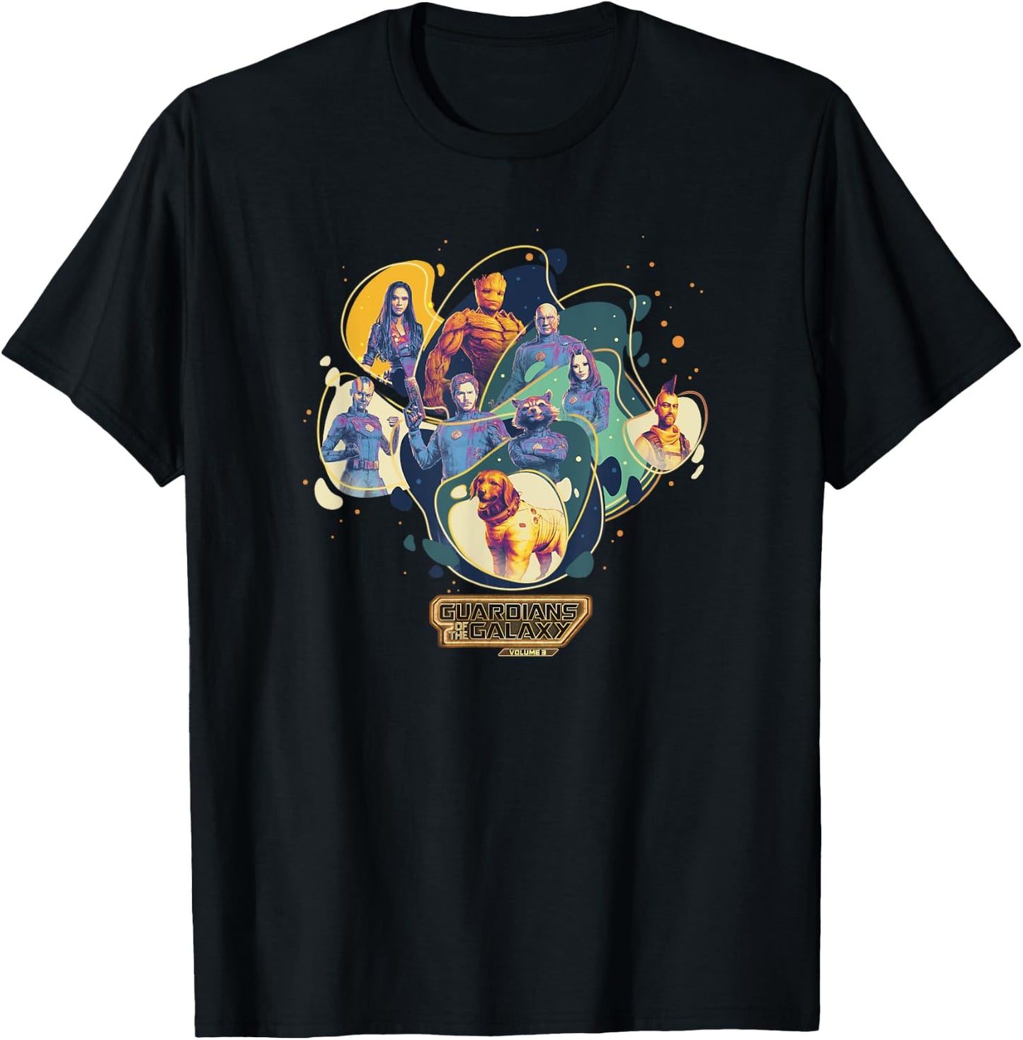 Marvel Guardians of the Galaxy Vol. 3 Cosmic Group Shot T-Shirt - T-Shirt | Black