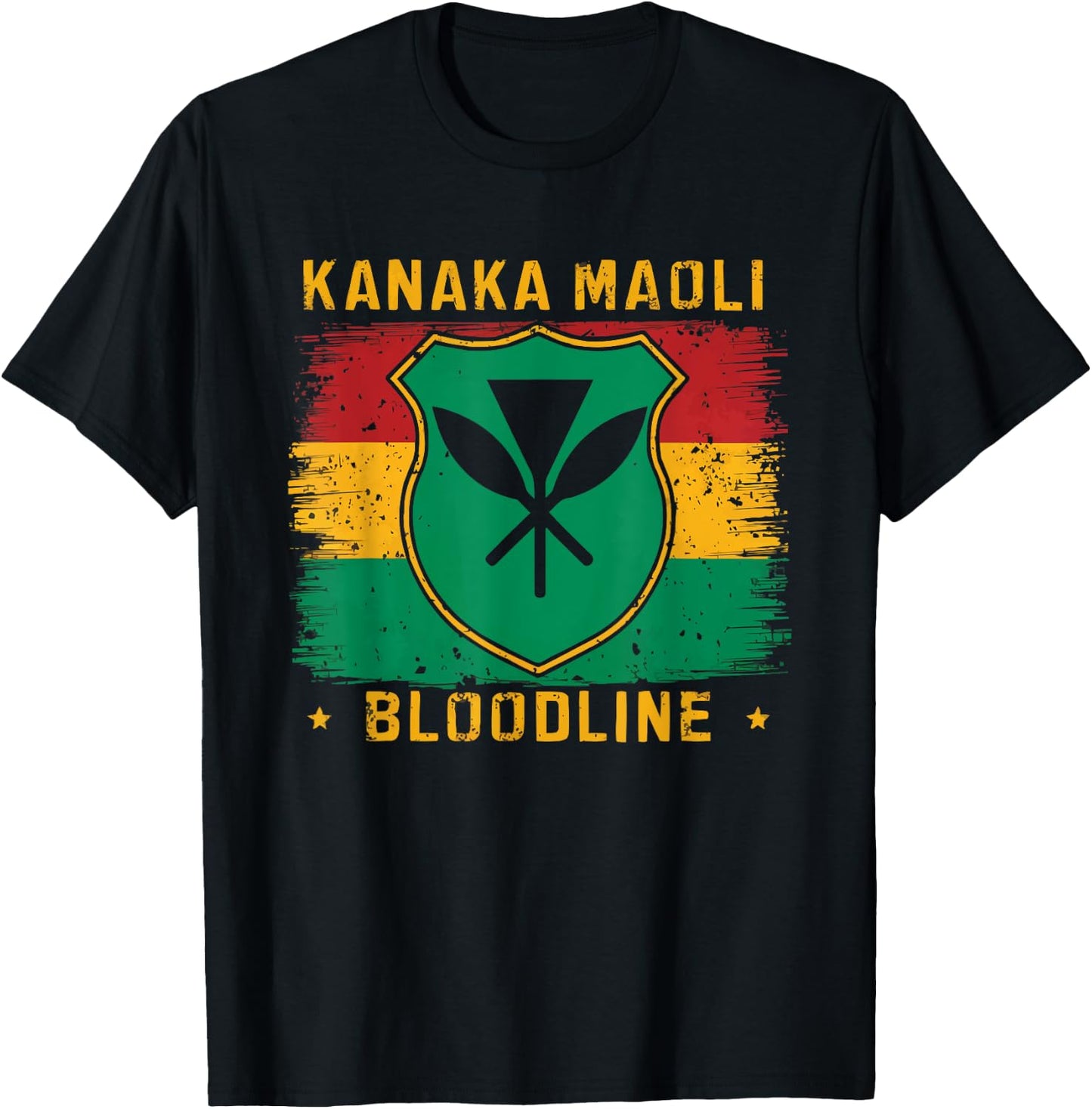 Kanaka Maoli Native Hawaiian Islands Hawaii Flag T-Shirt - T-Shirt | Black
