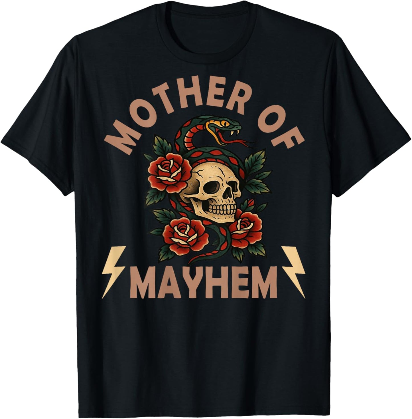 Mother of Mayhem Matching Family (on Back) T-Shirt - T-Shirt | Black